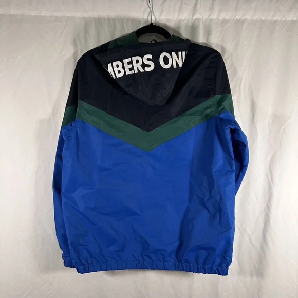 Members Only Jacket Men's Small Blue Green Hooded Pockets 1/4 Zip Pullover - Picture 8 of 13